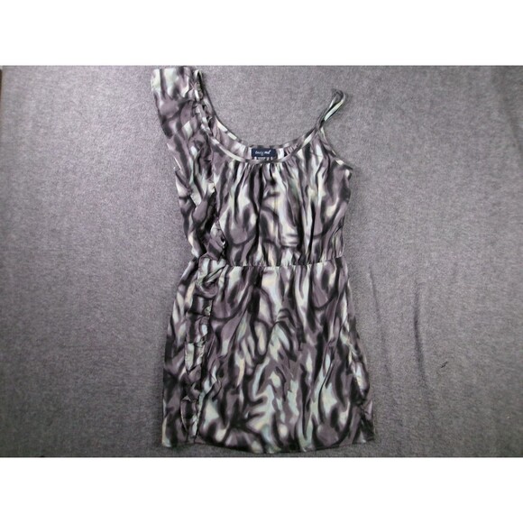 Dresses & Skirts - envy me Dress Womens XL One Shoulder Ruffle Elastic Waist Abstract Black Summer